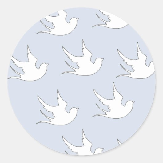 witte stippen op blauw ronde sticker (Voorkant)