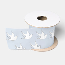 witte stippen op blauw satijnen lint