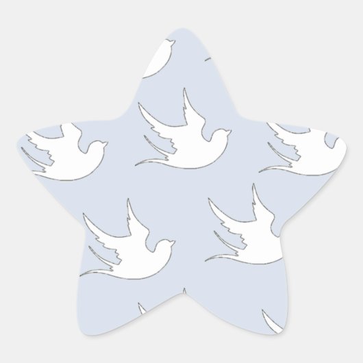 witte stippen op blauw ster sticker (Voorkant)