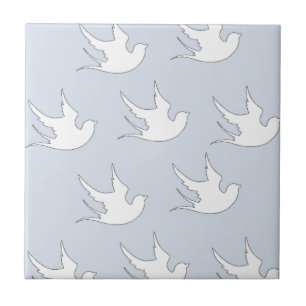 witte stippen op blauw tegeltje