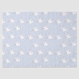 witte stippen op blauw tissuepapier