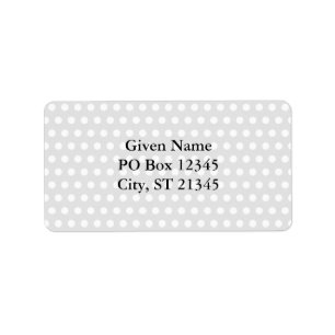 Witte Stippen op Bleek grijs Etiket