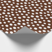 Witte Stippen op bruin omslagpapier Cadeaupapier (Hoek)