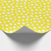 Witte Stippen op geel omlooppapier Cadeaupapier (Hoek)