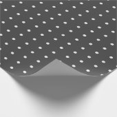 Witte Stippen op grijs Cadeaupapier (Hoek)