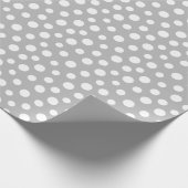 Witte Stippen op grijs omslagpapier Cadeaupapier (Hoek)