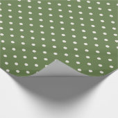Witte Stippen op groen Cadeaupapier (Hoek)