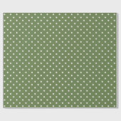 Witte Stippen op groen Cadeaupapier (Vlak)