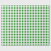 Witte Stippen op groen met naam Cadeaupapier (Vlak)