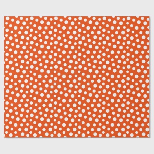 Witte Stippen op helder Oranje omslagpapier Cadeaupapier (Vlak)