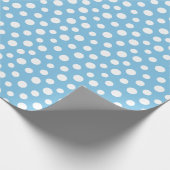 Witte Stippen op lichtblauw omslagpapier Cadeaupapier (Hoek)