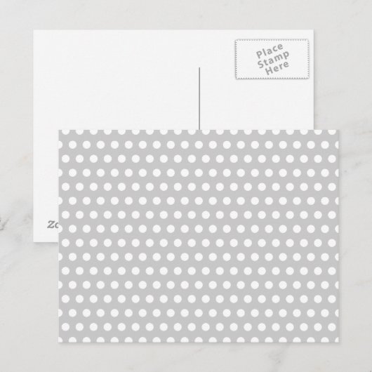 Witte Stippen op lichtgrijs Briefkaart (Voorkant / Achterkant)