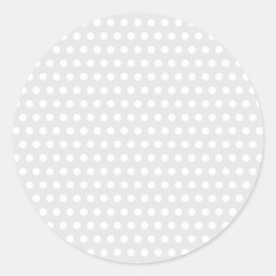 Witte Stippen op Lichtgrijs Ronde Sticker