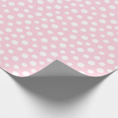Witte Stippen op lichtroze omlooppapier Cadeaupapier (Hoek)