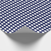 Witte Stippen op marineblauw omslagpapier Cadeaupapier (Hoek)