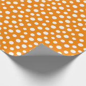 Witte Stippen op Oranje verpakkingspapier Cadeaupapier (Hoek)