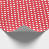 Witte Stippen op rode achtergrond Cadeaupapier (Hoek)
