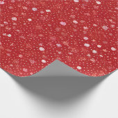 Witte Stippen op rode kerst Cadeaupapier (Hoek)