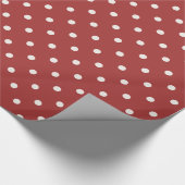 Witte Stippen op rood Cadeaupapier (Hoek)