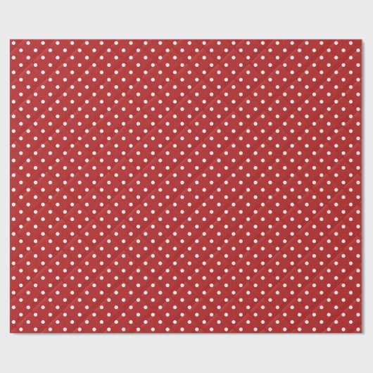 witte stippen op rood cadeaupapier (Vlak)
