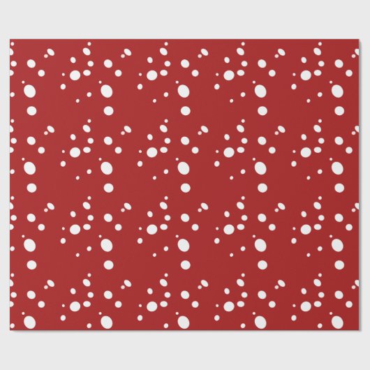 Witte stippen op rood inpakpapier (Vlak)