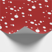 Witte stippen op rood inpakpapier (Hoek)