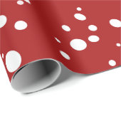 Witte stippen op rood inpakpapier (Rol Hoek)
