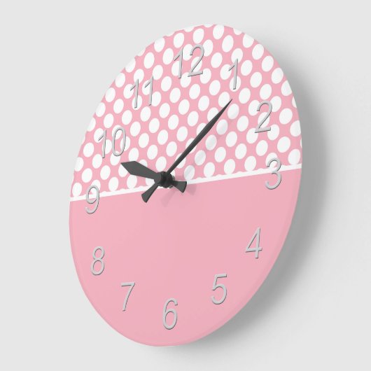 Witte stippen op roze grote klok (Hoek)