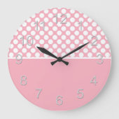 Witte stippen op roze grote klok (Voorkant)