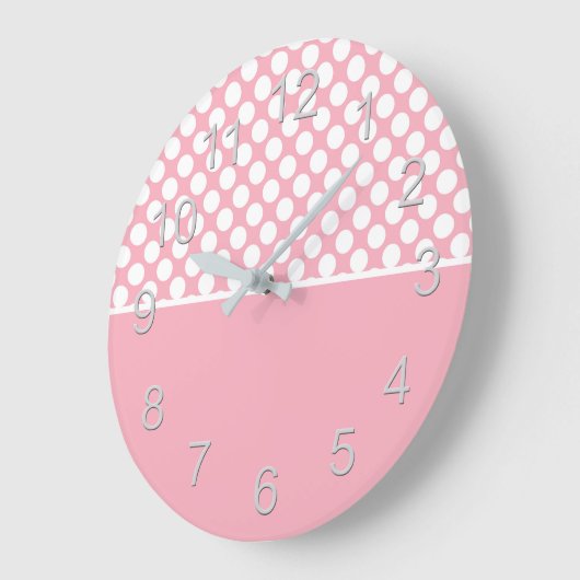 Witte stippen op roze grote klok (Hoek)