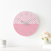 Witte stippen op roze grote klok (Huis)