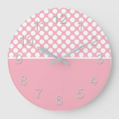 Witte stippen op roze grote klok (Voorkant)