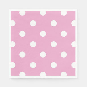 Witte Stippen op Roze Papieren Servetten; Kies Gro Servet