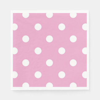 Witte Stippen op Roze Papieren Servetten; Kies Gro Servet