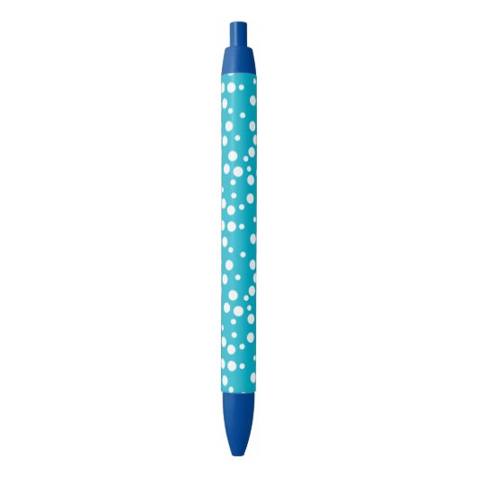 Witte stippen op turquoise aangepaste pennen (Voorkant Verticaal)