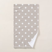Witte Stippen op Zachte Beige Bad Handdoek (Handdoek)