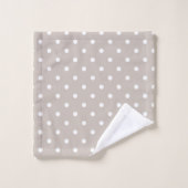 Witte Stippen op Zachte Beige Bad Handdoek (Wasdoekje)
