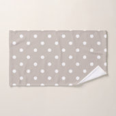 Witte Stippen op Zachte Beige Bad Handdoek (Handdoek)