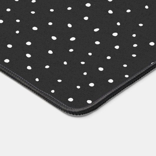 Witte Stippen op zwart Bureaumat (Hoek)