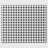 Witte Stippen op zwart met naam Cadeaupapier (Vlak)