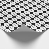 Witte Stippen op zwart met naam Cadeaupapier (Hoek)