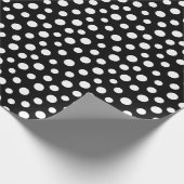 Witte Stippen op zwart omslagpapier Cadeaupapier (Hoek)