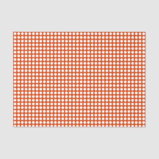 Witte Stippen over helder Oranje weefselpapier Tissuepapier (Voorkant)