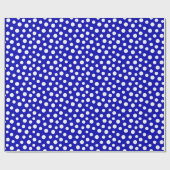 Witte Stippen over Royal Blue Wrapping Paper Cadeaupapier (Vlak)
