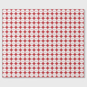 Witte Stippen patroon op donkerrood met naam Cadeaupapier (Vlak)