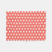 Witte stippen patroon op levend koraal fleece deken (Voorkant (Horizontaal))