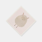 Witte Stippen Ronde Slapende Schapen Servet (Hoek)