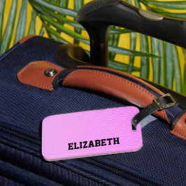 Witte stippen roze patroon bagagelabel