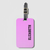 Witte stippen roze patroon bagagelabel (Voorkant (verticaal))