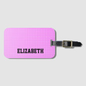 Witte stippen roze patroon bagagelabel (Voorkant (horizontaal))